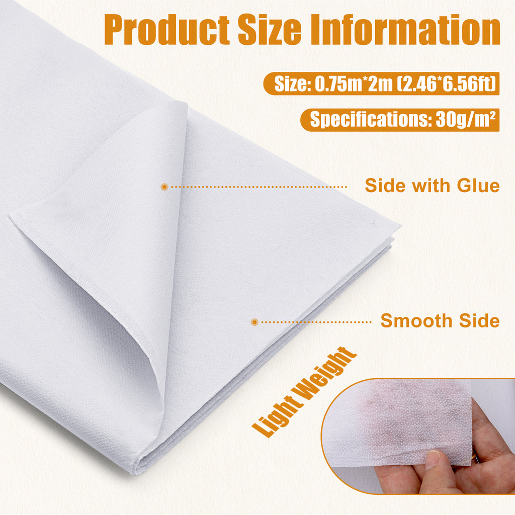 [Best Seller] Jupean Fusible Interfacing for Sewing - 30" x 79" White Iron-On Fabric Interfacing, Lightweight 30g/m² & Medium Weight 50g/m² Options, for DIY Quilting & Crafts
