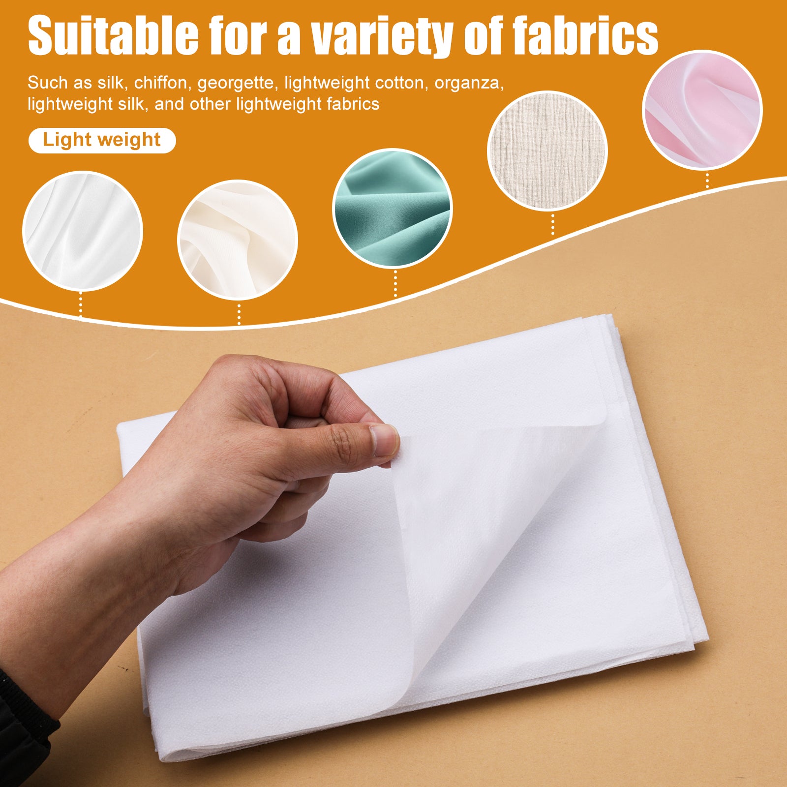 [Best Seller] Jupean Fusible Interfacing for Sewing - 30" x 79" White Iron-On Fabric Interfacing, Lightweight 30g/m² & Medium Weight 50g/m² Options, for DIY Quilting & Crafts